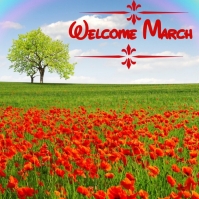 March Post Hello spring instagram post Template | PosterMyWall