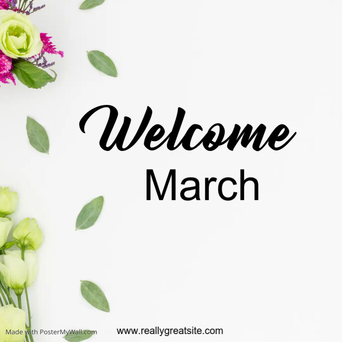 Welcome March Script Plantilla de Welcome March Template Online Greeting Card | PosterMyWall