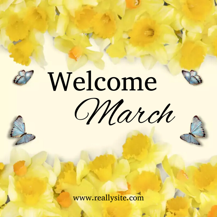 Welcome March Script Plantilla de Welcome March templates online greeting card | PosterMyWall