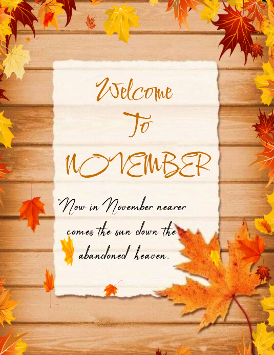 welcome NOVEMBER Template | PosterMyWall
