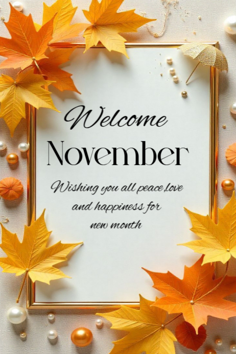 Welcome November Poster template