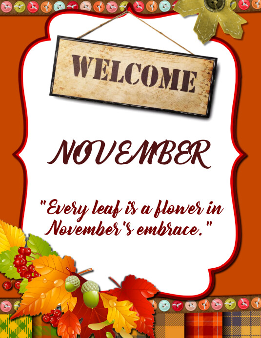 welcome NOVEMBER Template | PosterMyWall