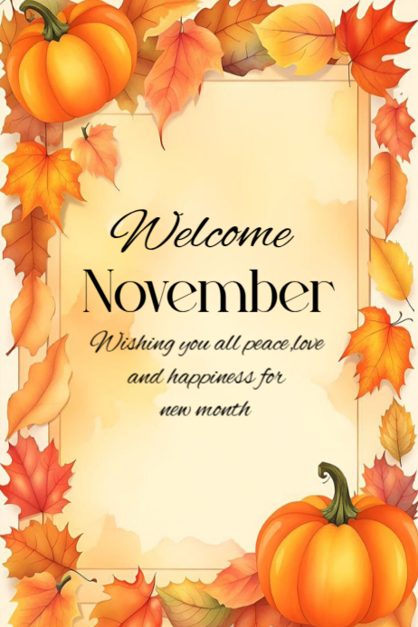 Welcome November เทมเพลต | PosterMyWall