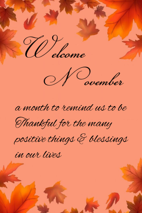 Copy of Welcome November | PosterMyWall