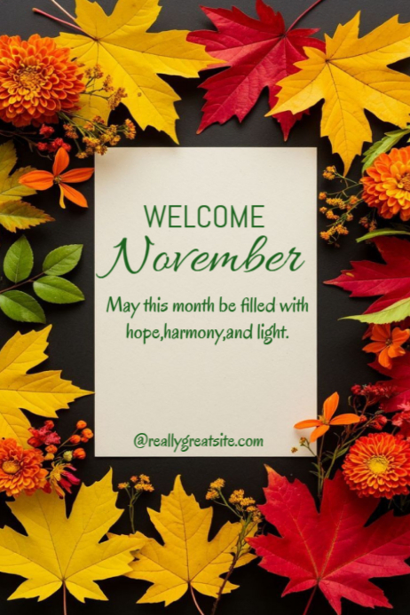Black November Welcome Posters Template | PosterMyWall