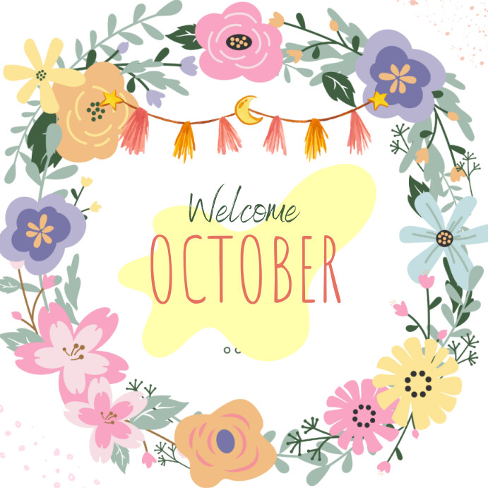 October Spring Banner Plantilla de Welcome October | PosterMyWall