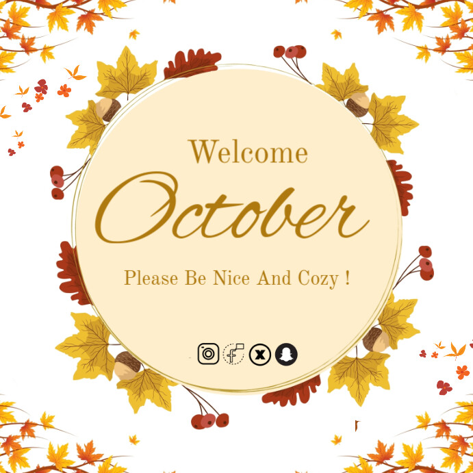 Plantilla de welcome october | PosterMyWall