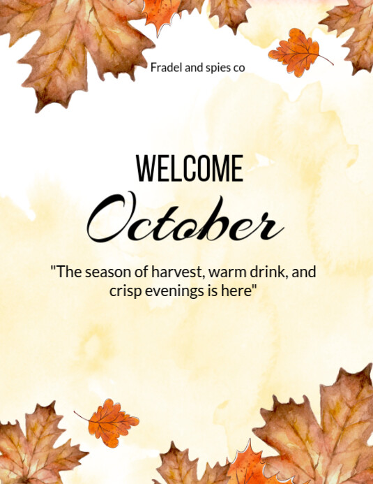 October Flyer'd Modèle Welcome October Flyer 2024 | PosterMyWall