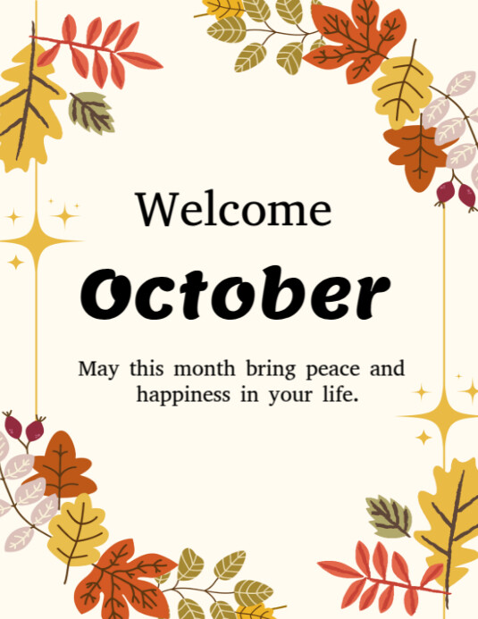 Welcome October template 2025 | PosterMyWall