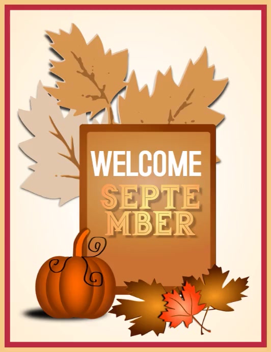 welcome September, greetings Ulotka (US Letter) template
