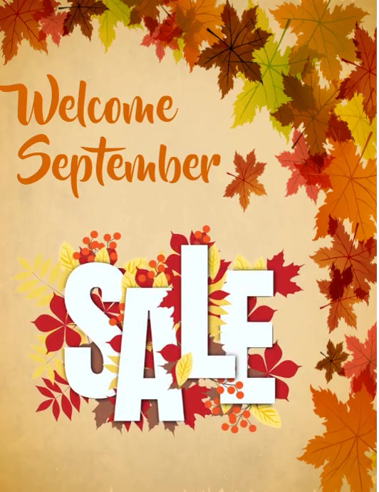 Plantilla de welcome September , september sale | PosterMyWall