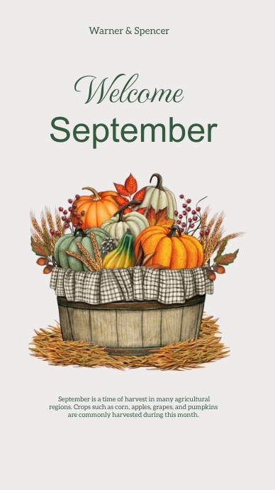 Welcome September Template | PosterMyWall