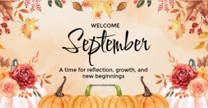 Белый Welcome September Facebook Shared Image Template