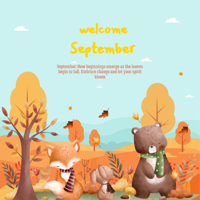 Welcome September Instagram post Template | PosterMyWall