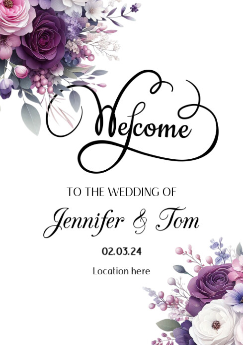 Welcome sign card template | PosterMyWall