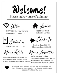 Welcome Sign for Airbnb Hosts Flyer (US Letter) template