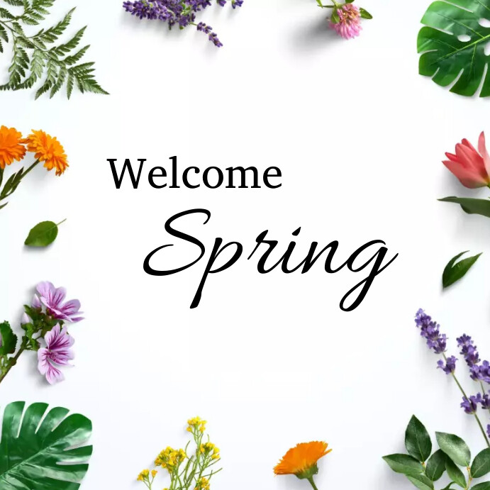 Welcome spring 🌼/ Online greeting cards Template | PosterMyWall
