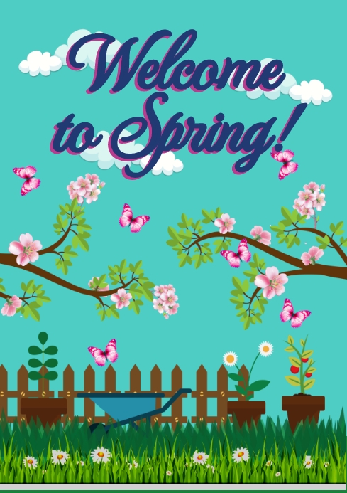 Welcome Spring A4 Template | PosterMyWall