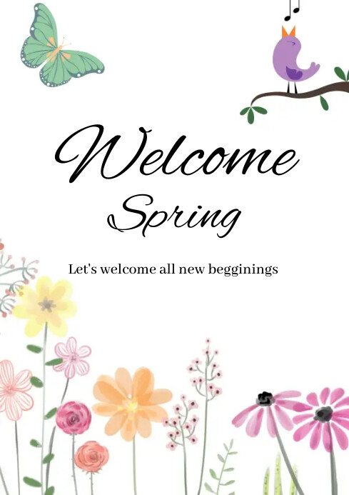 Welcome Spring A4 Template | PosterMyWall