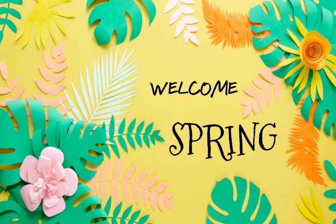 Welcome Spring R Poster Orange Welcome Spring Posters Template | PosterMyWall