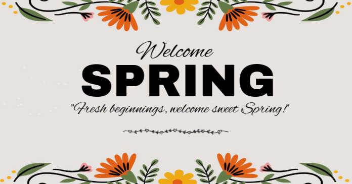Welcome spring facebook post template