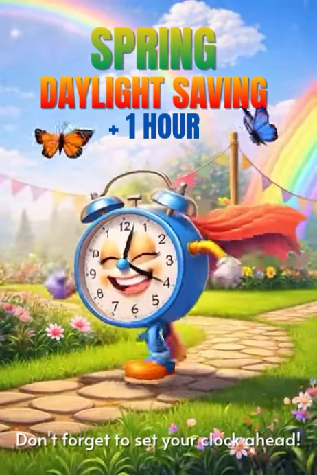 Daylight Saving Time Reminder Template | PosterMyWall