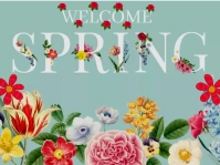 WELCOME SPRING INSTAGRAM POSTER Panneau de jardin template