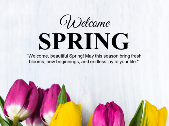 Welcome spring presentation template | PosterMyWall