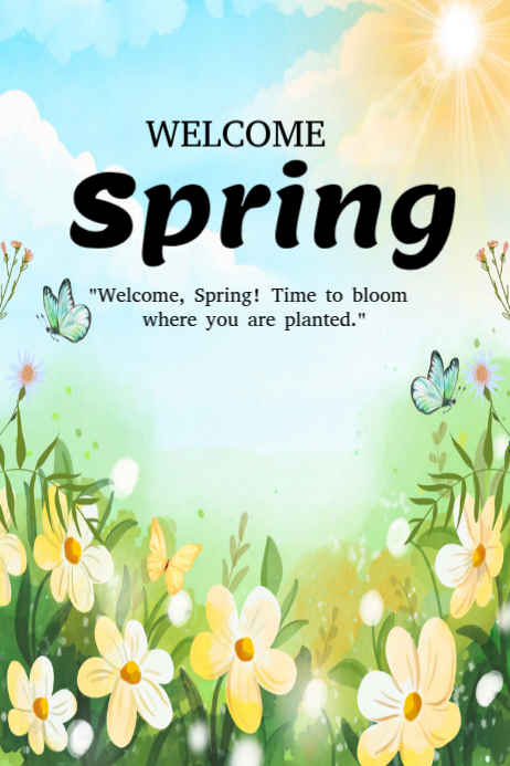 Welcome Spring R Poster Welcome Spring template 2026 | PosterMyWall