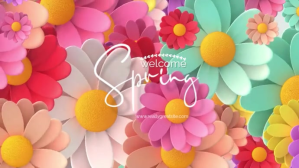 welcome spring video Pantalla Digital (16:9) template