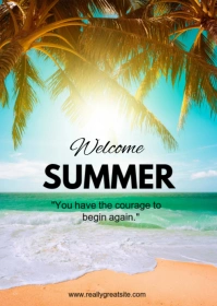 Welcome summer poster A6 template