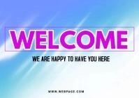 Welcome Text, welcome video, welcome Postcard template