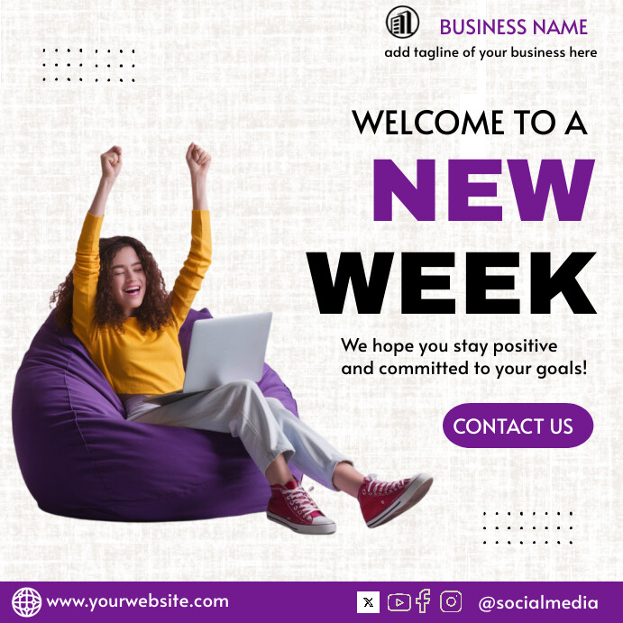 Copy of Welcome to a new week professional template | PosterMyWall