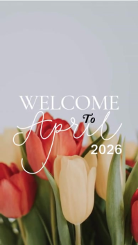 Welcome to April template flyer Ecrã digital (9:16)