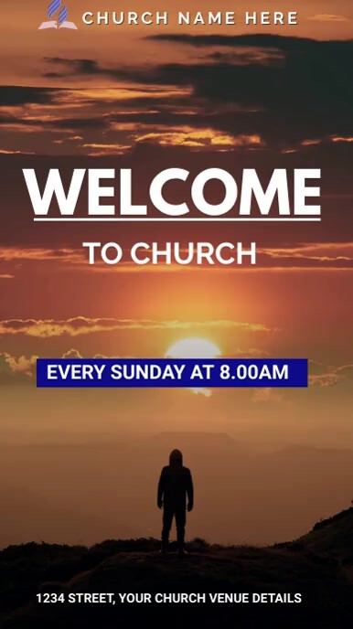 Welcome to church, welcome Rolka Instagram template