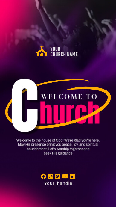 Welcome to church Display digitale (9:16) template