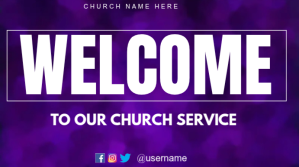 Niebieski Church Service Welcome Digitalanzeige Template