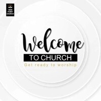 Welcome to Church Flyer | Modern Worship Service Invitation | Get Ready to Worship Template Instagram Post