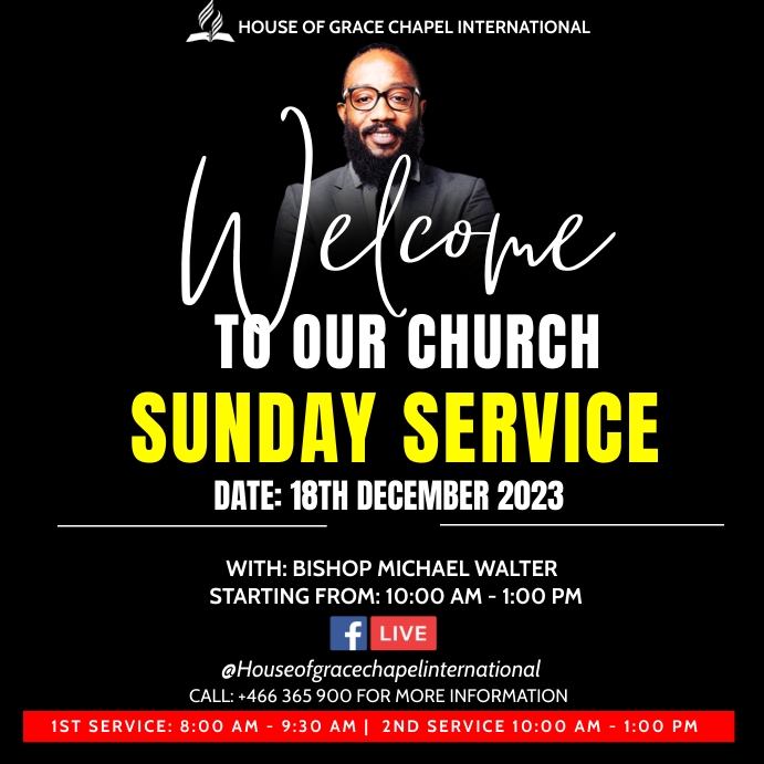 Welcome to church flyer Instagram Post template