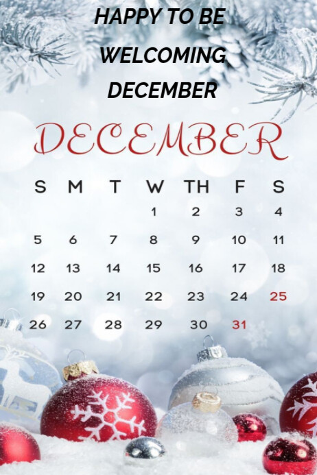 Welcome to December Template | PosterMyWall