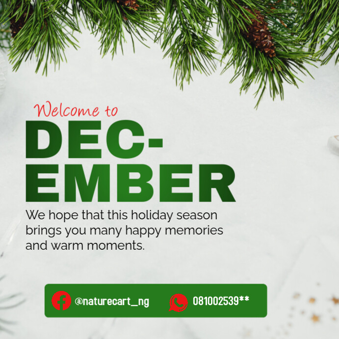 welcome TO December Template | PosterMyWall