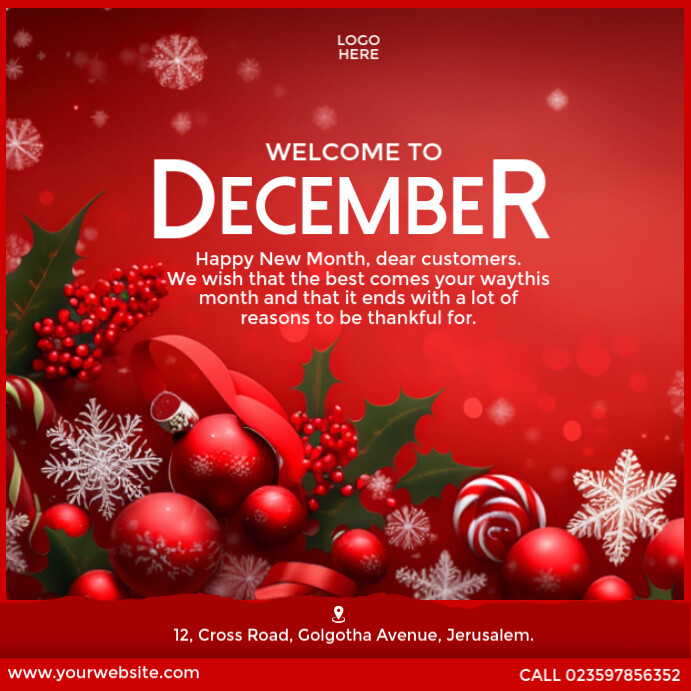 December Welcom Copy of Welcome to December Greetings | PosterMyWall