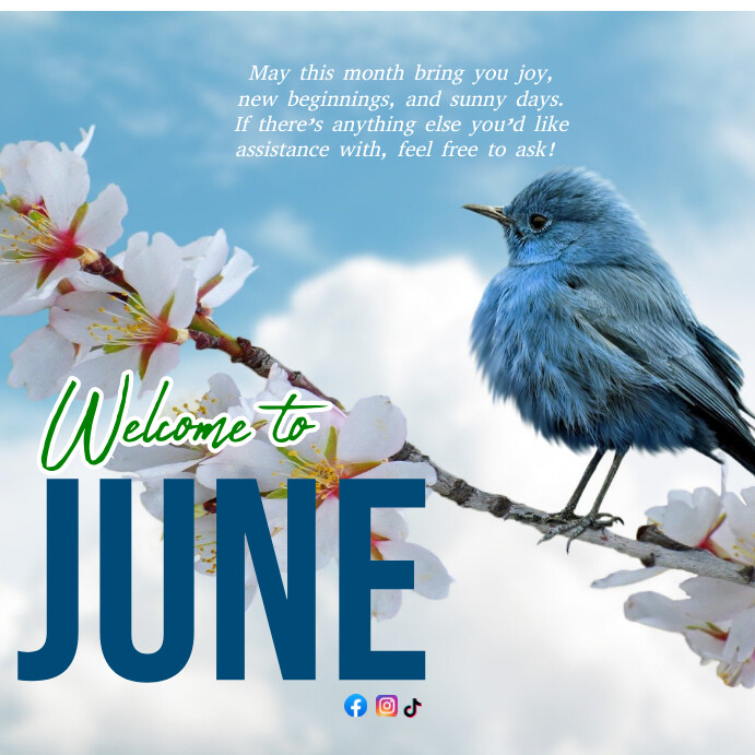 Welcome June Rabbit Copy of Welcome to JUne free flyer template | PosterMyWall