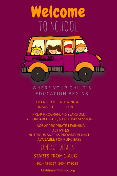 Welcome To Kindergarten Poster Template Postermywall