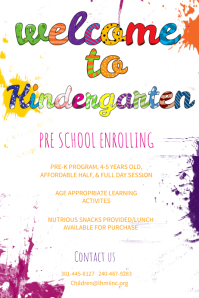 welcome to kindergarten poster template 1b1dd3aaab28f59e5264c0e503c6f80d