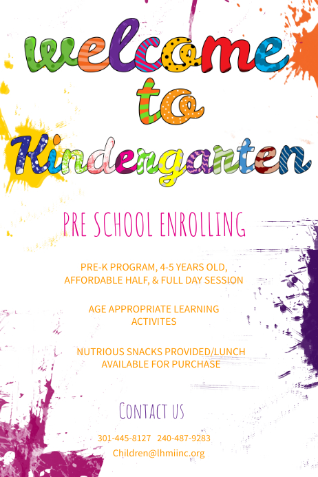 Welcome To Kindergarten Poster Template Postermywall