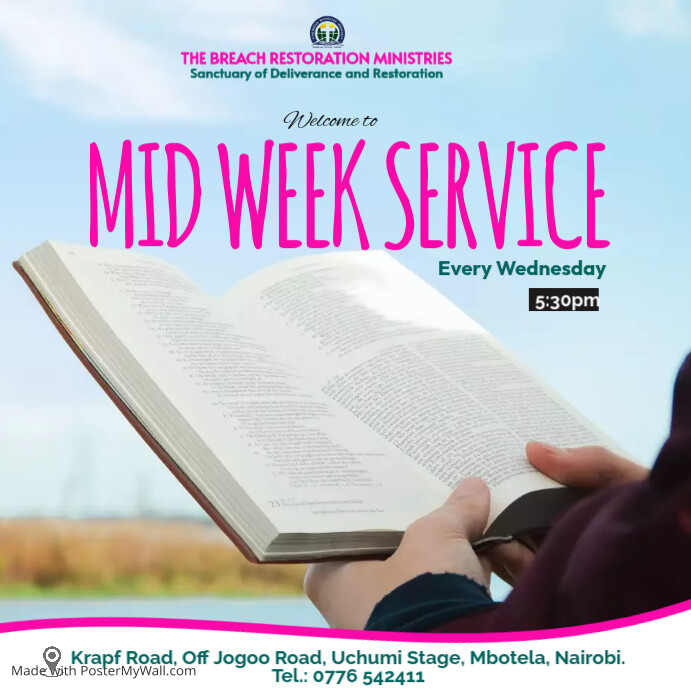 welcome to mid week service Template | PosterMyWall