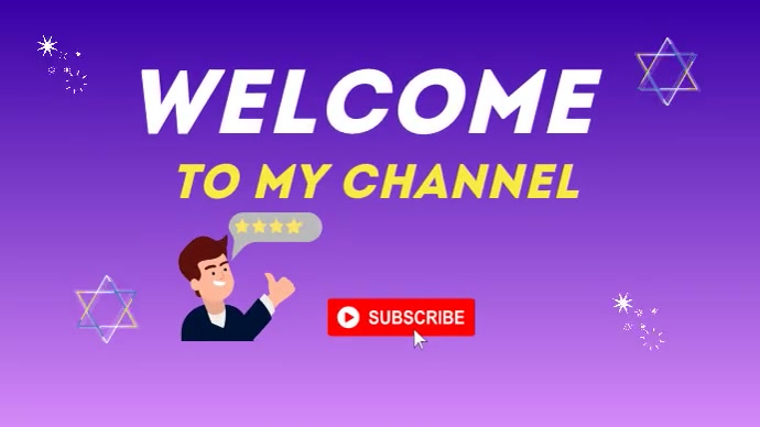 Welcome To My Channel YouTube Intro Template | PosterMyWall