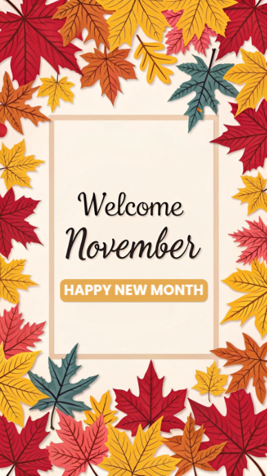 Welcome To November Greeting Social Media Post Template | PosterMyWall