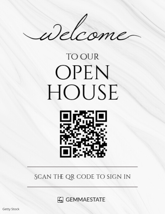 welcome to our open house qr code printable f Templat | PosterMyWall